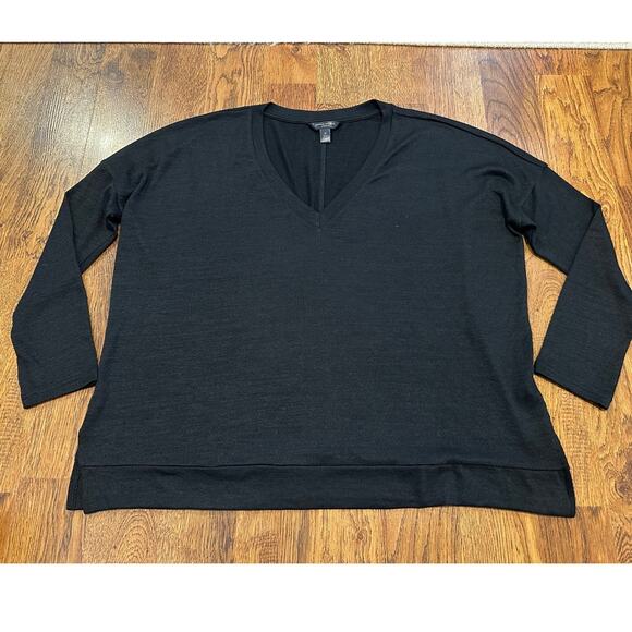 Banana Republic Women’s LuxSpun V-Neck Pullover Top Black Size Medium - Picture 1 of 6
